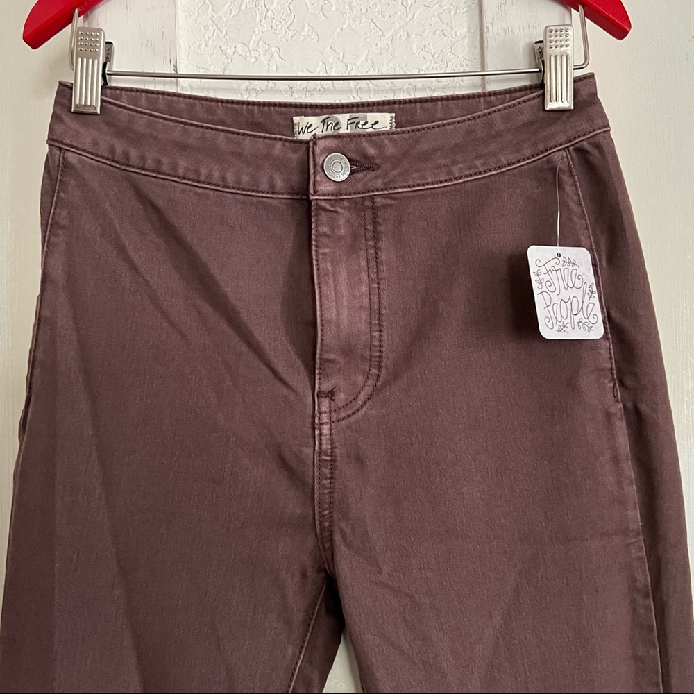 Free People High-Waist Chocolate Brown Flare Jeans with out tags, used one time - Picture 4 of 13